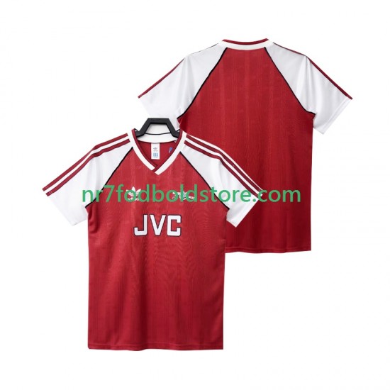 Arsenal Trøje 1988 1990 Retro Mænd Hjemmebane Fodboldsæt Kortærmet