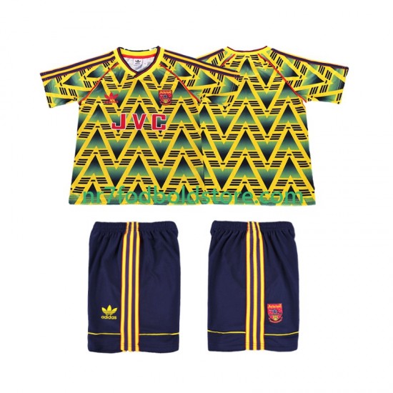 Arsenal Trøje 1991 1993 Retro Børn Udebane Fodboldsæt Kortærmet