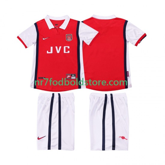 Arsenal Trøje Retro Børn Hjemmebane Fodboldsæt 1998 1999 Kortærmet