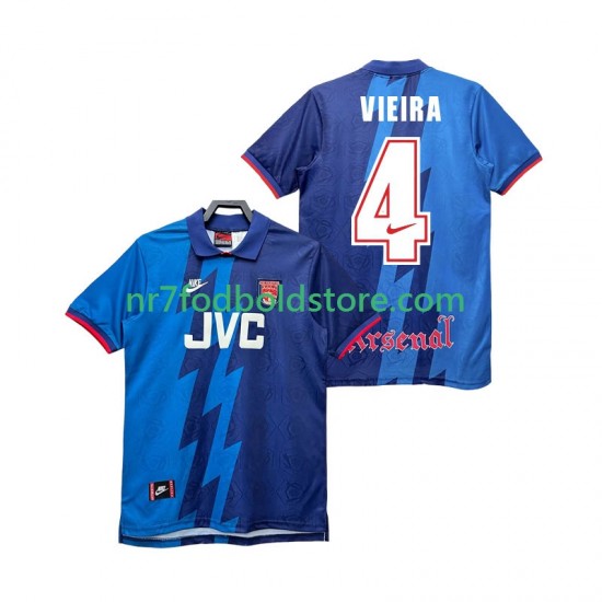 Arsenal Trøje VIEIRA 4 1995 1996 Retro Mænd Udebane Fodboldsæt Kortærmet