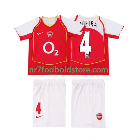 Arsenal Trøje VIEIRA 4 2005 Retro Børn Hjemmebane Fodboldsæt 2004 Kortærmet