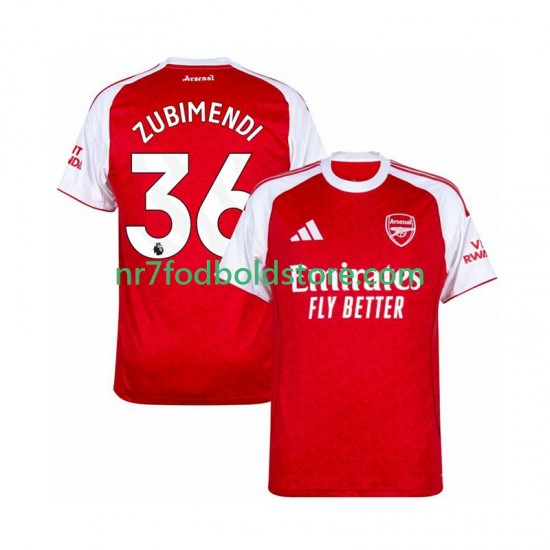 Arsenal Trøje Zubimendi 36 Mænd Hjemmebane Fodboldsæt 2025-2026 Kortærmet