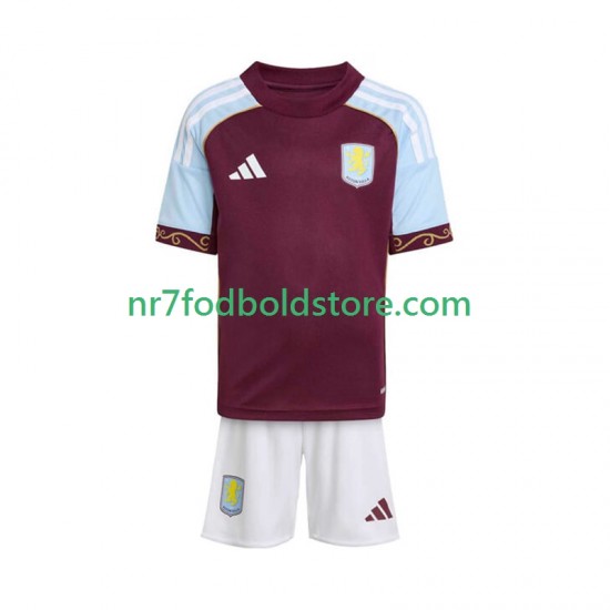 Aston Villa Trøje Børn Hjemmebane Fodboldsæt 2025-2026 Kortærmet