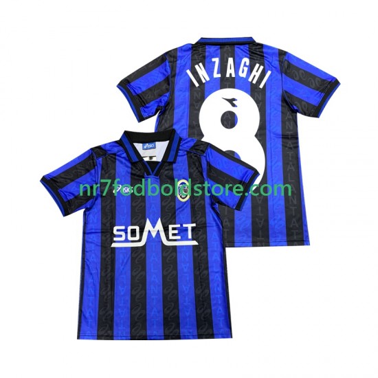 Atalanta Trøje INZAGHI 8 1996 1997 Mænd Hjemmebane Fodboldsæt Kortærmet