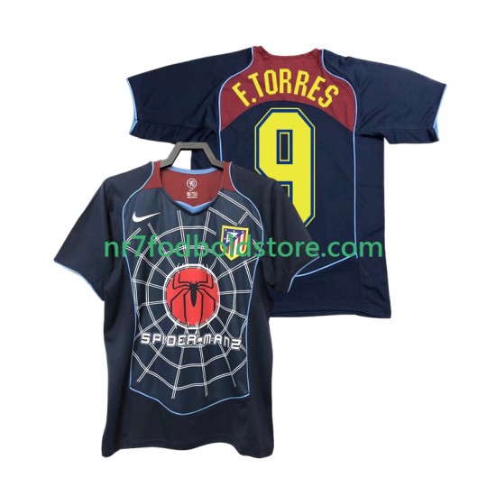 Atlético Madrid Trøje F TORRES 9 2005 Retro Mænd Udebane Fodboldsæt 2004 Kortærmet