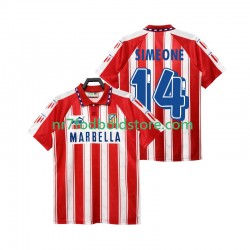 Atlético Madrid Trøje SIMEONE 14 1995 Retro Mænd Hjemmebane Fodboldsæt 1994 Kortærmet