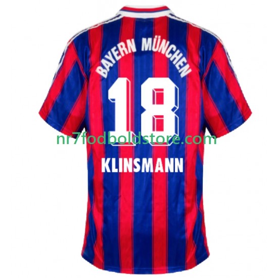 FC Bayern München Trøje Klinsmann 18 1995 1997 Retro Mænd Hjemmebane Fodboldsæt Kortærmet