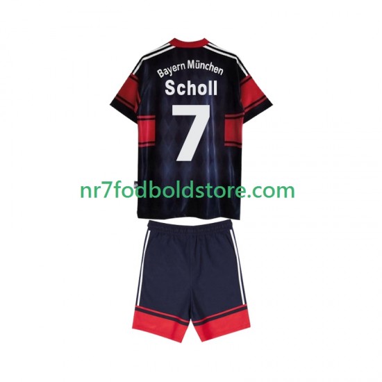 FC Bayern München Trøje Scholl 7 1997 Retro Børn Hjemmebane Fodboldsæt 1999 Kortærmet