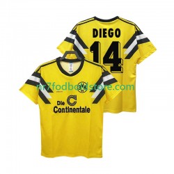 Borussia Dortmund Trøje DIEGO 14 DFB-POKAL 1989 Retro Mænd Hjemmebane Fodboldsæt Kortærmet