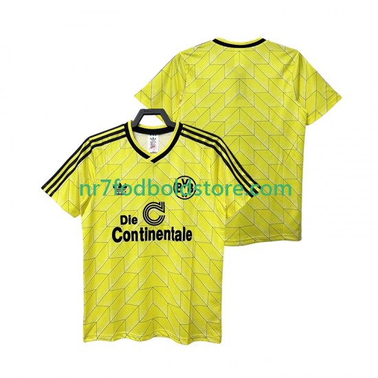 Borussia Dortmund Trøje 1988 1989 Retro Mænd Hjemmebane Fodboldsæt Kortærmet