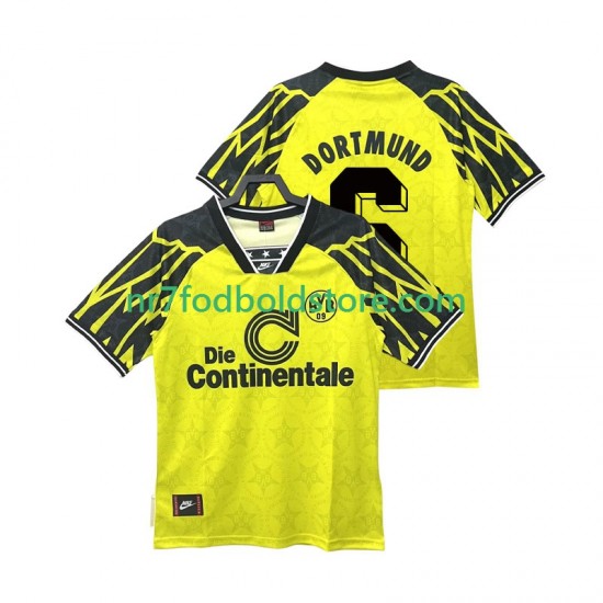 Borussia Dortmund Trøje SAMMER 6 1995 Retro Mænd Hjemmebane Fodboldsæt 1994 Kortærmet