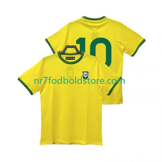 Brasilien Trøje 10 1970 Retro Mænd Hjemmebane Fodboldsæt Kortærmet