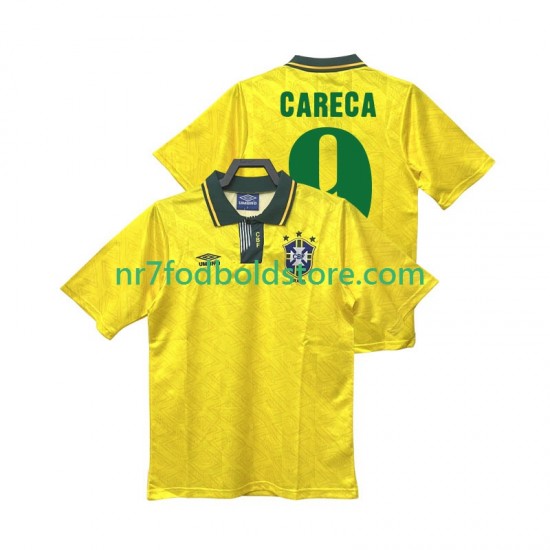 Brasilien Trøje CARECA 9 1991 1993 Retro Mænd Hjemmebane Fodboldsæt Kortærmet