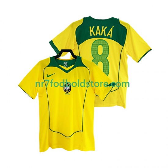 Brasilien Trøje KAKA 8 Retro Mænd Hjemmebane Fodboldsæt 2004 Kortærmet