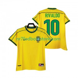 Brasilien Trøje RIVALDO 10 Retro Mænd Hjemmebane Fodboldsæt 1998 Kortærmet
