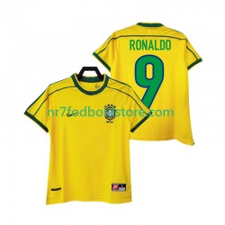 Brasilien Trøje RONALDO 9 Retro Mænd Hjemmebane Fodboldsæt 1998 Kortærmet