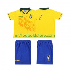Brasilien Trøje Retro Børn Hjemmebane Fodboldsæt 1994 Kortærmet