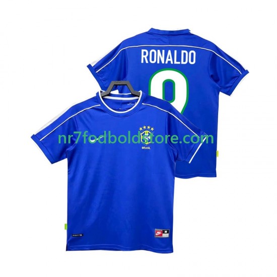 Brasilien Trøje Ronaldo 9 Retro Mænd Udebane Fodboldsæt 1998 Kortærmet
