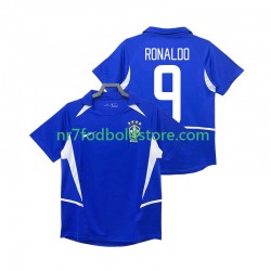 Brasilien Trøje Ronaldo 9 Retro Mænd Udebane Fodboldsæt 2002 Kortærmet