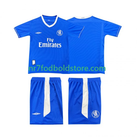 Chelsea Trøje 2003 2005 Retro Børn Hjemmebane Fodboldsæt Kortærmet