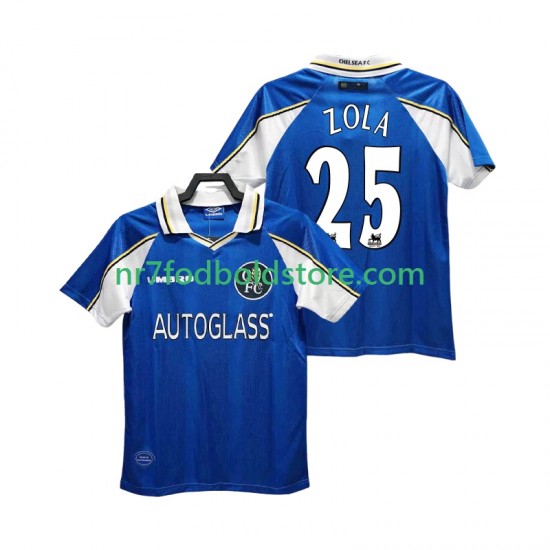 Chelsea Trøje ZOLA 25 1997 Retro Mænd Hjemmebane Fodboldsæt 1999 Kortærmet