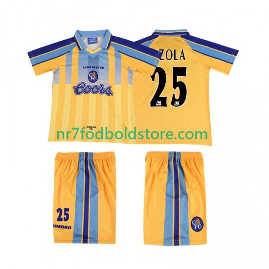 Chelsea Trøje ZOLA 25 1995 1997 Retro Børn Udebane Fodboldsæt Kortærmet