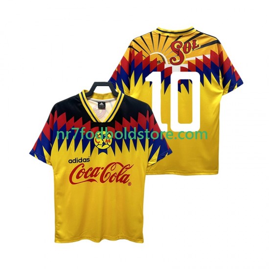 Club América Trøje 10 1995 Retro Mænd Hjemmebane Fodboldsæt Kortærmet