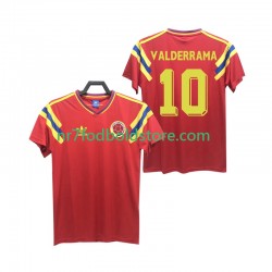 Colombia Trøje VALDERRAMA 10 1990 Retro Mænd Udebane Fodboldsæt Kortærmet