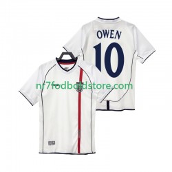 England Trøje OWEN 10 Retro Mænd Hjemmebane Fodboldsæt 2002 Kortærmet