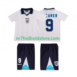 England Trøje SHEARER 9 1996 Retro Børn Hjemmebane Fodboldsæt Kortærmet