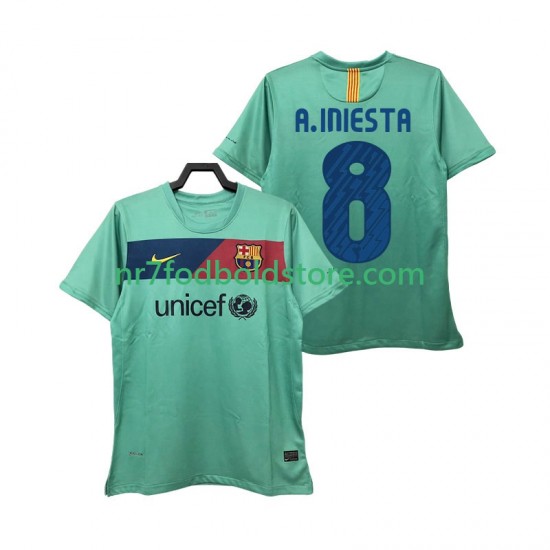 FC Barcelona Trøje A INIESTA 8 Retro Mænd Udebane Fodboldsæt 2011 2010 Kortærmet