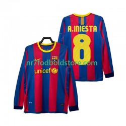 FC Barcelona Trøje A INIESTA 8 Retro Mænd Hjemmebane Fodboldsæt 2011 2010 Langærmet