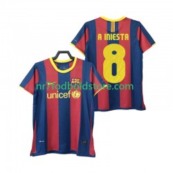 FC Barcelona Trøje A INIESTA 8 Retro Mænd Hjemmebane Fodboldsæt 2011 2010 Kortærmet