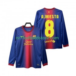 FC Barcelona Trøje A INIESTA 8 2012 2013 Retro Mænd Hjemmebane Fodboldsæt Langærmet