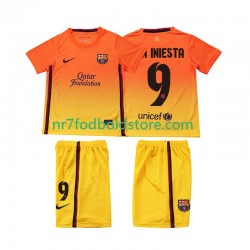 FC Barcelona Trøje A INIESTA 9 2012 2013 Retro Børn Udebane Fodboldsæt Kortærmet