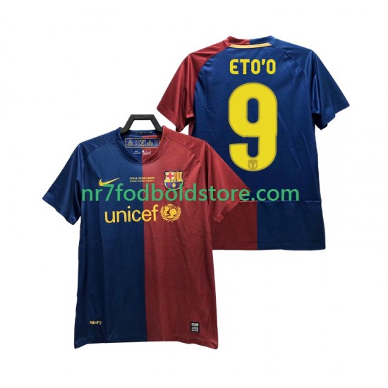 FC Barcelona Trøje ETO O 9 Champions League 2009 Retro Mænd Hjemmebane Fodboldsæt 2008 Kortærmet