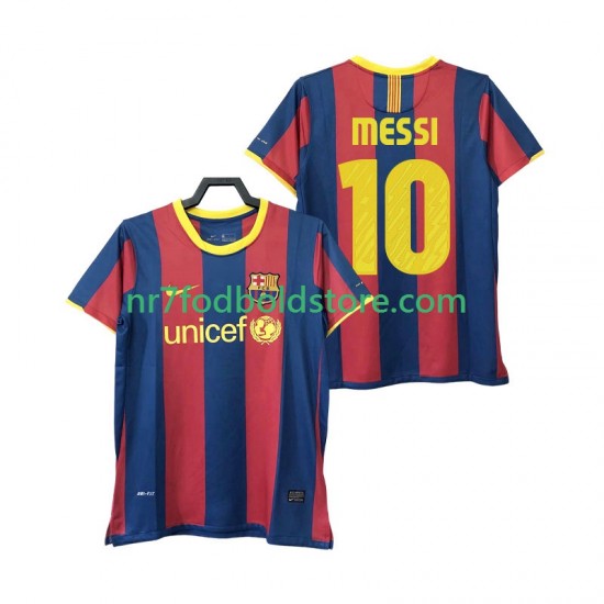 FC Barcelona Trøje Lionel Messi 10 Retro Mænd Hjemmebane Fodboldsæt 2011 2010 Kortærmet