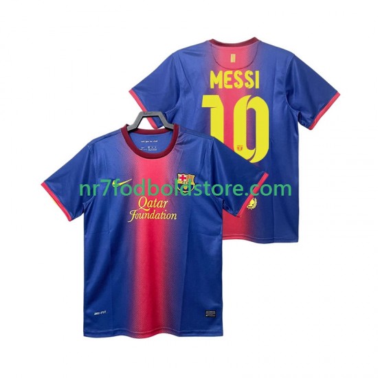 FC Barcelona Trøje Lionel Messi 10 2012 2013 Retro Mænd Hjemmebane Fodboldsæt Kortærmet