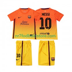 FC Barcelona Trøje Lionel Messi 10 2012 2013 Retro Børn Udebane Fodboldsæt Kortærmet