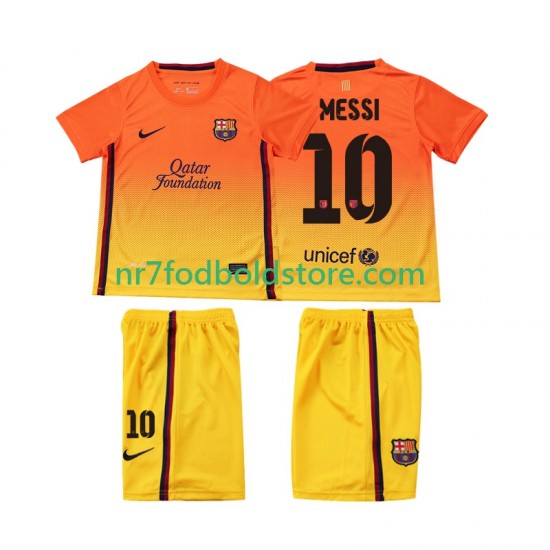 FC Barcelona Trøje Lionel Messi 10 2012 2013 Retro Børn Udebane Fodboldsæt Kortærmet