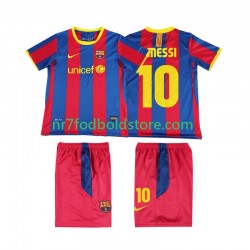 FC Barcelona Trøje Lionel Messi 10 Retro Børn Hjemmebane Fodboldsæt 2011 2010 Kortærmet