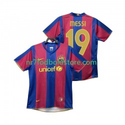 FC Barcelona Trøje Lionel Messi 19 2007 Retro Mænd Hjemmebane Fodboldsæt 2008 Kortærmet