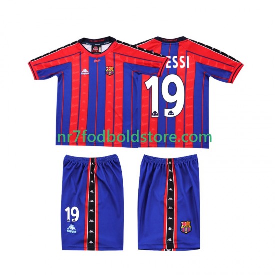 FC Barcelona Trøje Lionel Messi 19 1997 Retro Børn Hjemmebane Fodboldsæt 1998 Kortærmet
