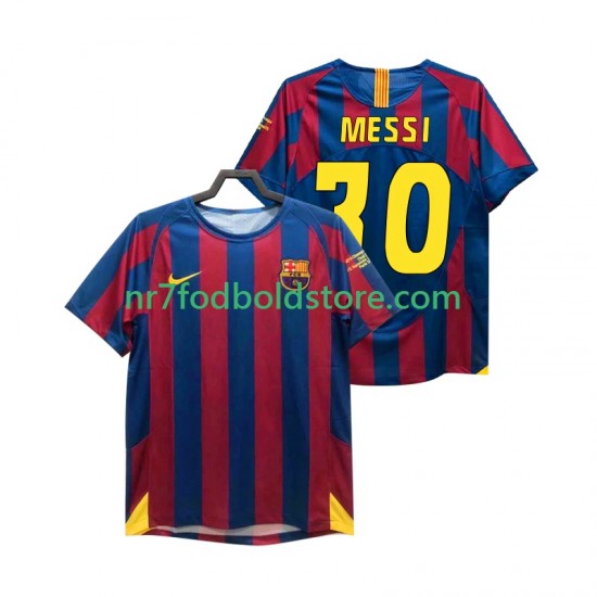 FC Barcelona Trøje Lionel Messi 30 Champions League 2005 Retro Mænd Hjemmebane Fodboldsæt 2006 Kortærmet