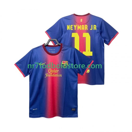 FC Barcelona Trøje Neymar JR 11 2012 2013 Retro Mænd Hjemmebane Fodboldsæt Kortærmet