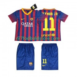 FC Barcelona Trøje Neymar JR 11 2013 2014 Retro Børn Hjemmebane Fodboldsæt Kortærmet