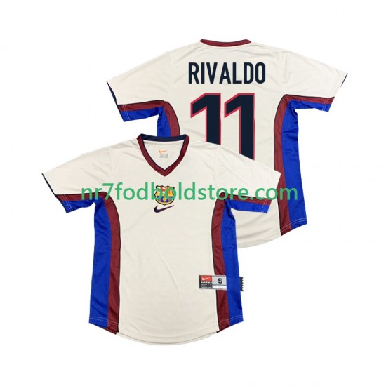 FC Barcelona Trøje RIVALDO 11 Retro Mænd Udebane Fodboldsæt 1998 1999 Kortærmet