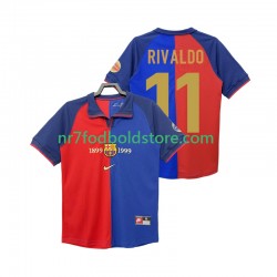 FC Barcelona Trøje RIVALDO 11 1990 2000 Retro Mænd Hjemmebane Fodboldsæt Kortærmet