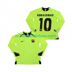 FC Barcelona Trøje RONALDINHO 10 2005 Retro Mænd Udebane Fodboldsæt 2006 Langærmet