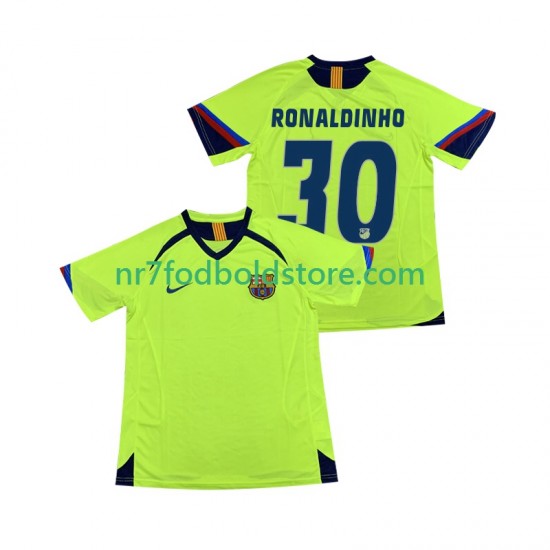 FC Barcelona Trøje RONALDINHO 30 2005 Retro Mænd Udebane Fodboldsæt 2006 Kortærmet